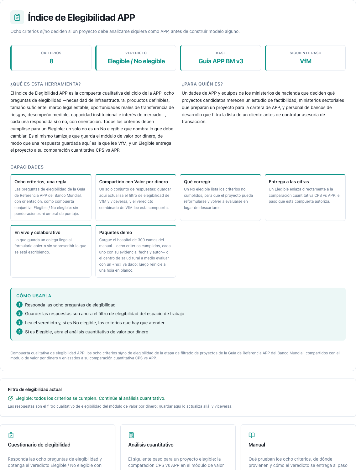 Índice de elegibilidad APP