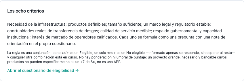 Manual en línea del módulo, sección "Los ocho criterios"